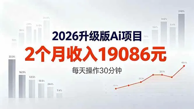 (18443期)2026升级版Ai任务,2个月收入19086元,熟练后每天操作30分钟!-知云阁资源站