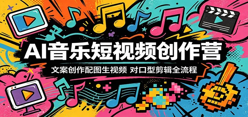 AI音乐短视频创作营:文案创作配图生视频,对口型剪辑全流程-知云阁资源站
