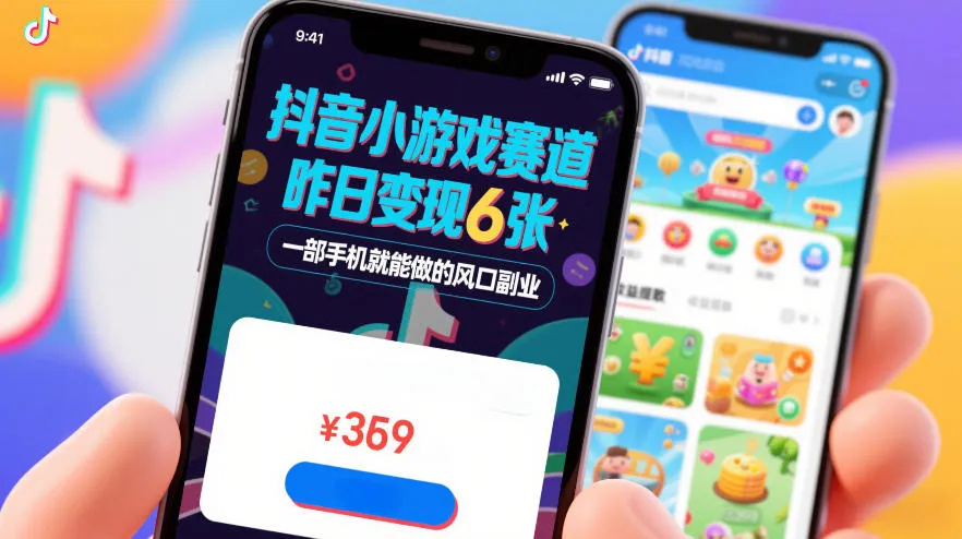 抖音小游戏赛道,昨日变现600+,零基础一部手机就能做的风口副业【揭秘】-知云阁资源站
