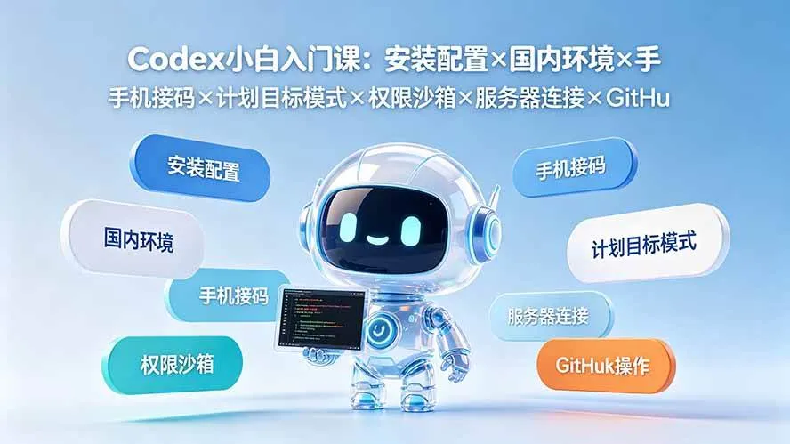 (19402期)Codex小白入门课:安装配置×国内环境×手机接码×计划目标模式×权限沙箱×服务器连接×GitHub操作-知云阁资源站