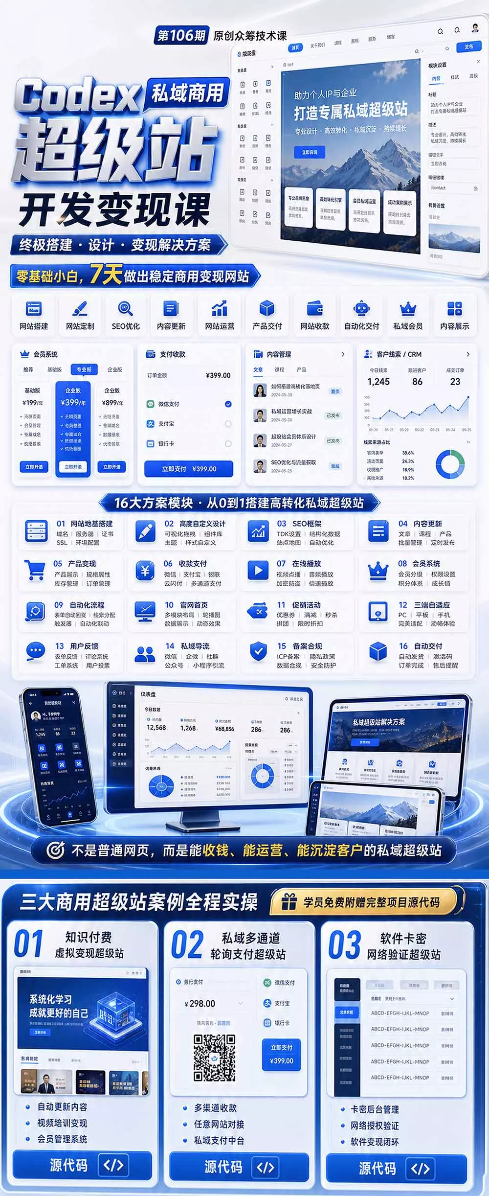 Codex私域商用超级站Ai开发变现课106期-更新0630：不是普通网站，而是能收钱，能运营，能沉淀客户的私域超级站-知云阁资源站