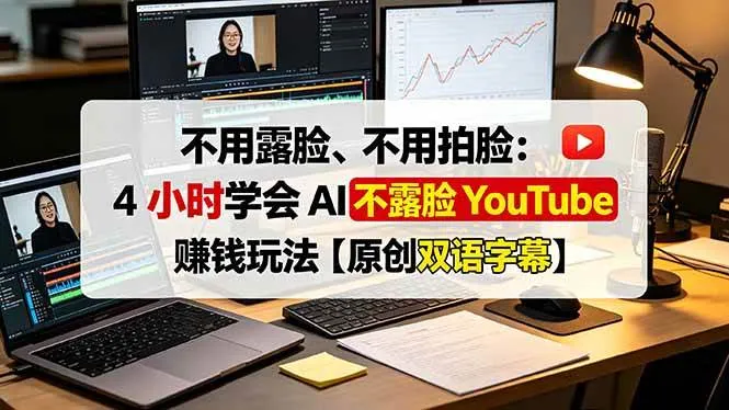 (19161期)不用露脸、不用拍脸:4 小时学会 AI 不露脸 YouTube 赚钱玩法【原创双语字幕】-知云阁资源站