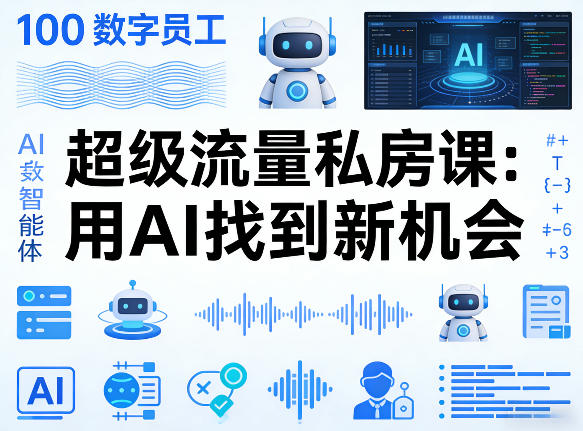 你的AI数字员工100个智能体,超级流量私房课,用AI找到新机会-知云阁资源站