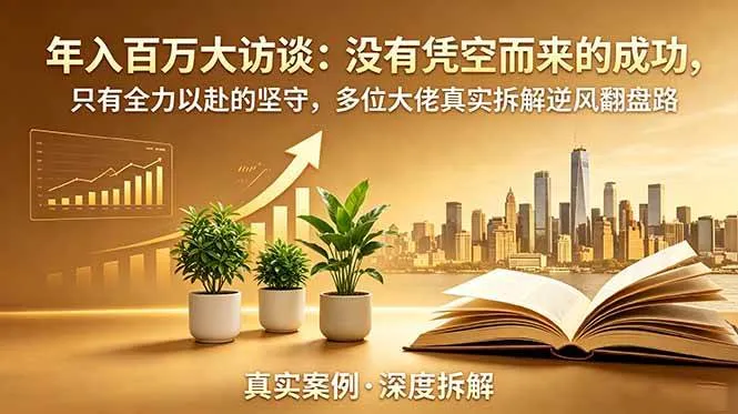 (18891期)年入百万大访谈-更新:没有凭空而来的成功,只有全力以赴的坚守,多位大佬真实拆解逆风翻盘路 (18891期)年入百万大访谈-更新:没有凭空而来的成功,只有全力以赴的坚守,多位大佬真实拆解逆风翻盘路