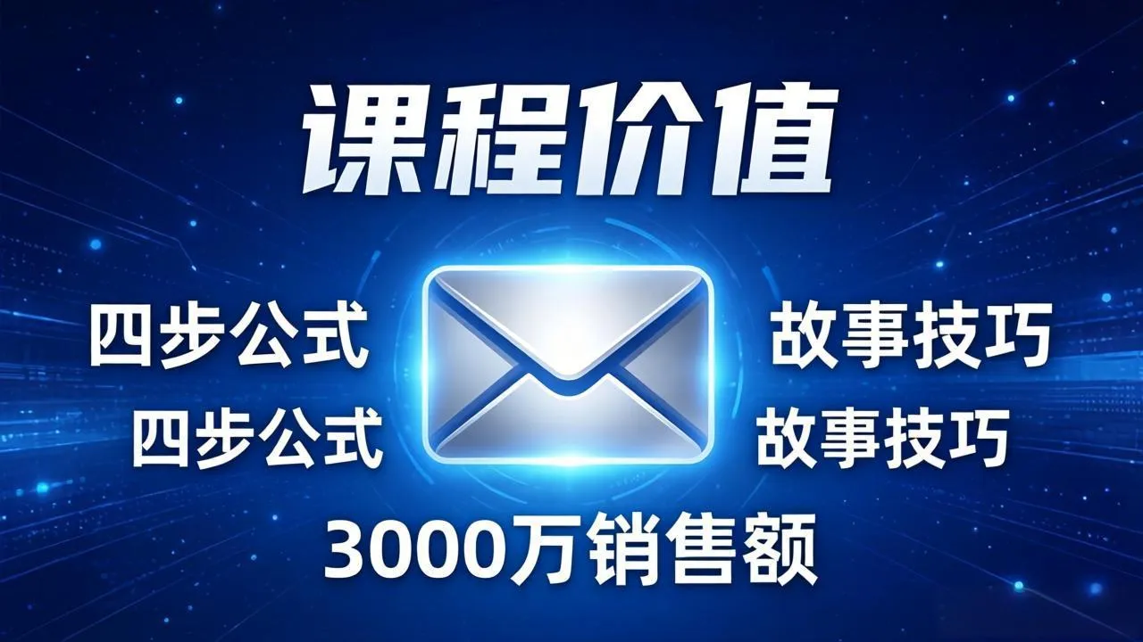 高效邮件销售课:15分钟写出高转化邮件,四步公式+故事技巧,3000万销售额玩法拆解-知云阁资源站