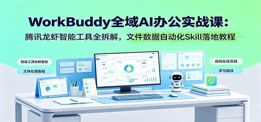 WorkBuddy全域AI办公实战课:腾讯龙虾智能工具全拆解,文件数据自动化Skill落地教程-知云阁资源站