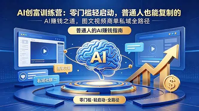 （18911期）AI创富训练营：零门槛轻启动，普通人也能复制的AI赚钱之道，图文视频商单私域全路径-知云阁资源站