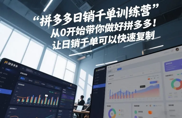 拼多多日销千单训练营,从0开始带你做好拼多多,让日销千单可以快速复制(更新26年2月)-知云阁资源站