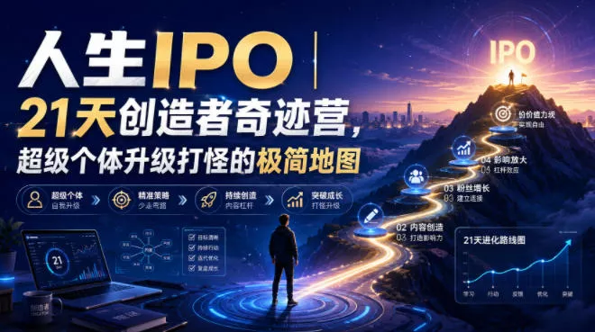 人生IPO︱21天创造者奇迹营,超级个体升级打怪的极简地图-知云阁资源站