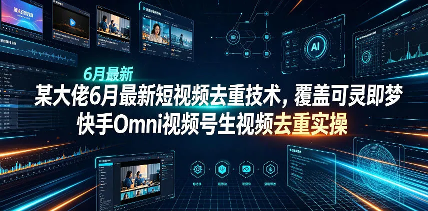 某大佬6月最新短视频去重技术，覆盖可灵即梦快手Omni视频号生视频去重实操-知云阁资源站
