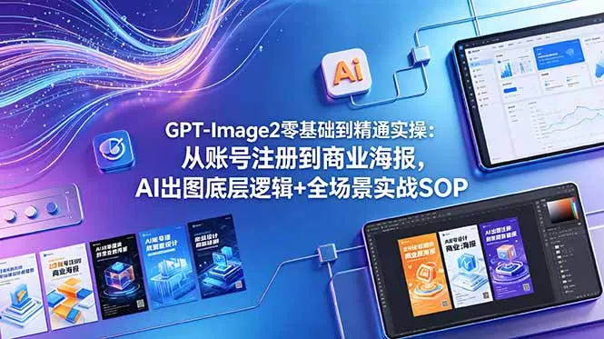 GPT-Image2零基础到精通实操:从账号注册到商业海报,AI出图底层逻辑+全场景实战SOP-知云阁资源站
