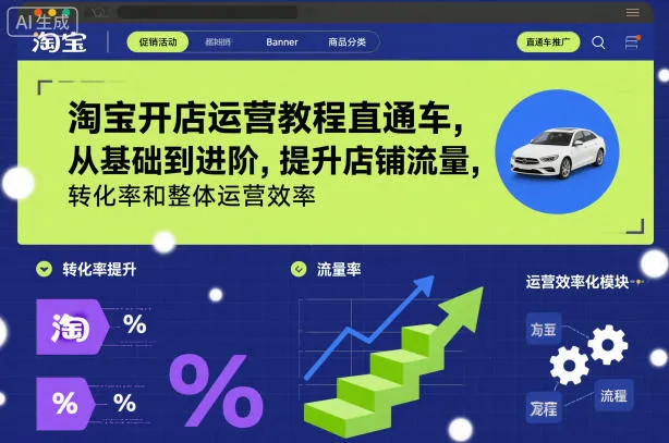 淘宝开店运营教程直通车,从基础到进阶,提升店铺流量,转化率和整体运营效率(更新26年3月24日)-知云阁资源站