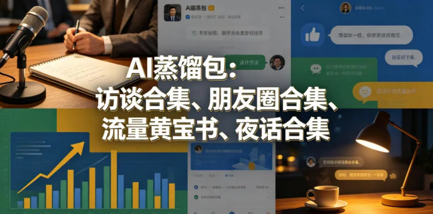AI蒸馏包:访谈合集、朋友圈合集、流量黄宝书、夜话合集【文档】-知云阁资源站