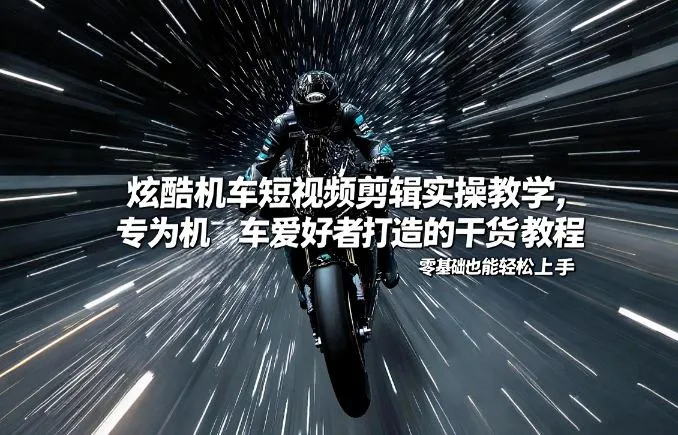 炫酷机车短视频剪辑实操教学,专为机车爱好者打造的干货教程,零基础也能轻松上手-知云阁资源站