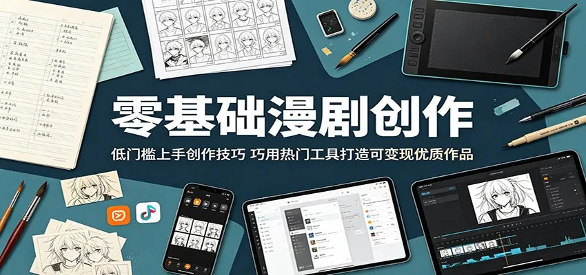 零基础漫剧创作：低门槛上手创作技巧，巧用热门工具打造可变现优质作品-知云阁资源站
