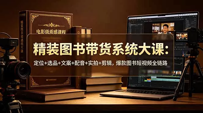 精装图书带货系统大课：定位+选品+文案+配音+实拍+剪辑，爆款图书短视频全链路-知云阁资源站