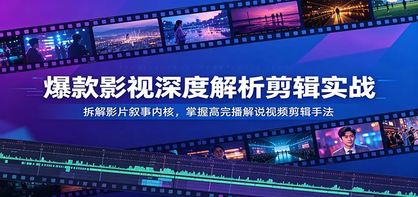 爆款影视深度解析剪辑实战:拆解影片叙事内核,掌握高完播解说视频剪辑手法-知云阁资源站