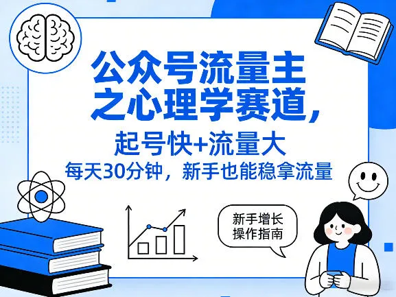 公众号流量主之心理学赛道,起号快+流量大,每天30分钟,新手也能稳拿流量!-知云阁资源站