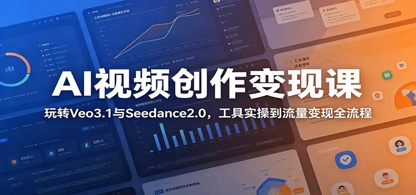 AI视频创作变现课：玩转Veo3.1与Seedance2.0，工具实操到流量变现全流程-知云阁资源站