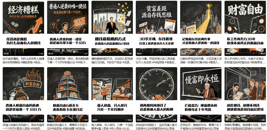 【AI书单】财富书籍图文解读玩法,一键直出,几十条视频,跑出1000单,全流程拆解,新手也可以上手-知云阁资源站