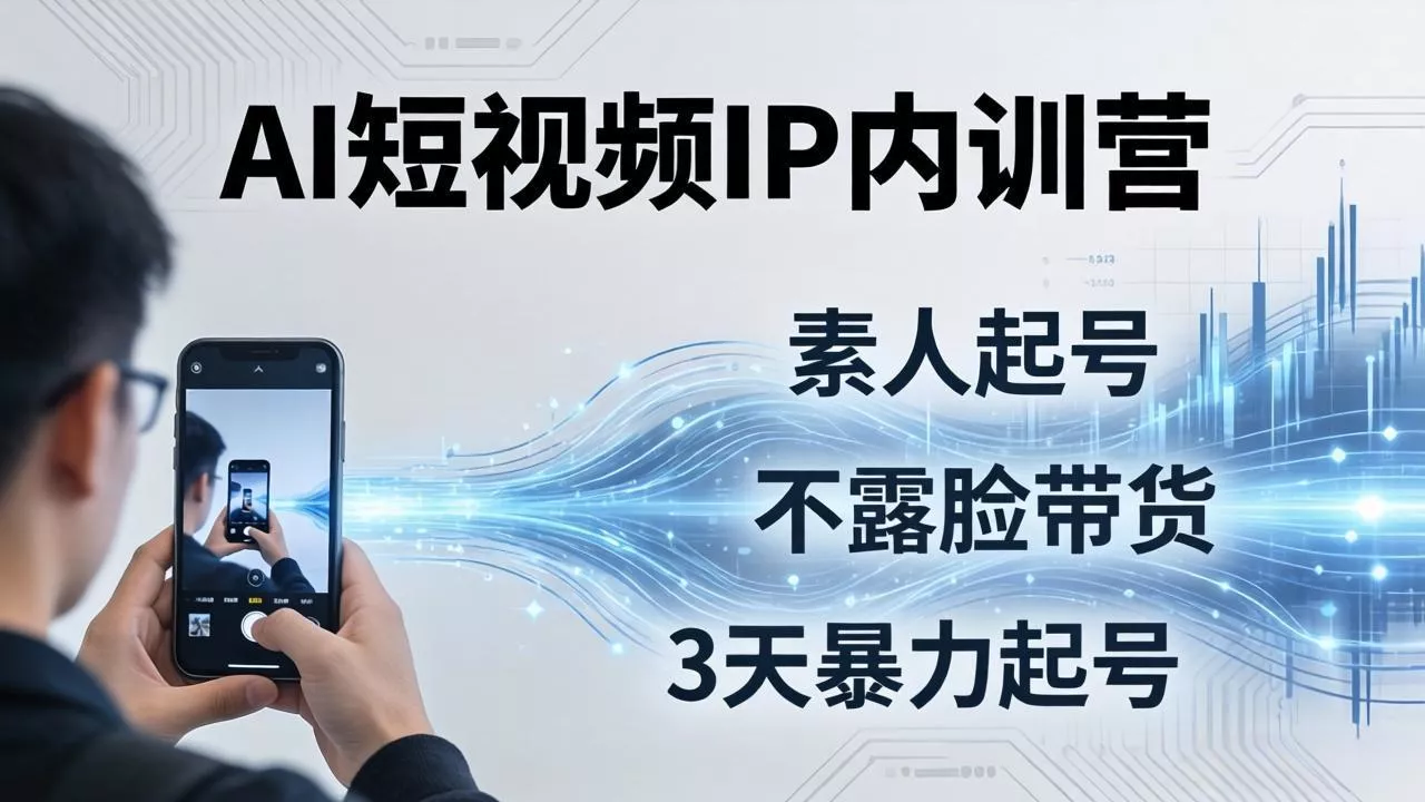 2026AI短视频IP内训营-更新:从素人起号到不露脸带货,3天暴力起号全流程拆解-知云阁资源站