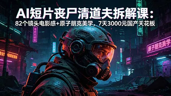 AI短片《丧尸清道夫》拆解课:82个镜头电影感+原子朋克美学,7天3000元国产天花板-知云阁资源站
