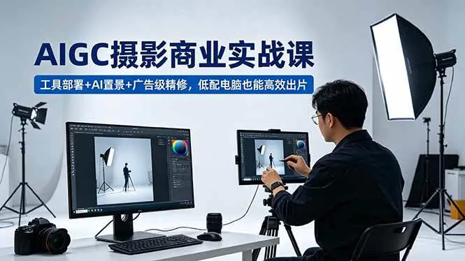 (18434期)AIGC 摄影商业实战课,工具部署+AI置景+广告级精修,低配电脑也能高效出片-知云阁资源站