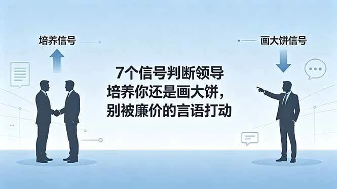 (18941期)付费文章:7个信号判断领导培养你还是画大饼,别被廉价的言语打动 (18941期)付费文章:7个信号判断领导培养你还是画大饼,别被廉价的言语打动