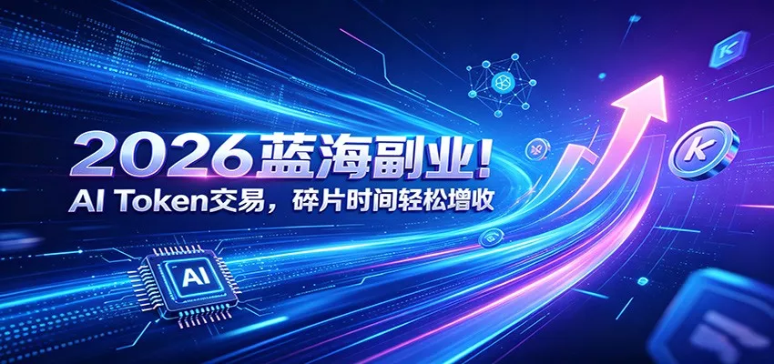 2026蓝海副业！AI Token交易，碎片时间轻松增收-知云阁资源站