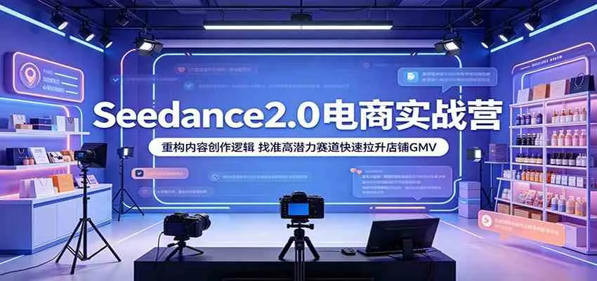 Seedance2.0电商实战营：重构内容创作逻辑，找准高潜力赛道快速拉升店铺GMV-知云阁资源站