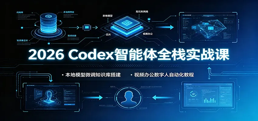 2026 Codex智能体全栈实战课:本地模型微调知识库搭建,视频办公数字人自动化教程-知云阁资源站