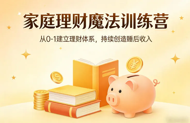 家庭理财魔法训练营,从0-1建立理财体系,持续创造睡后收入-知云阁资源站