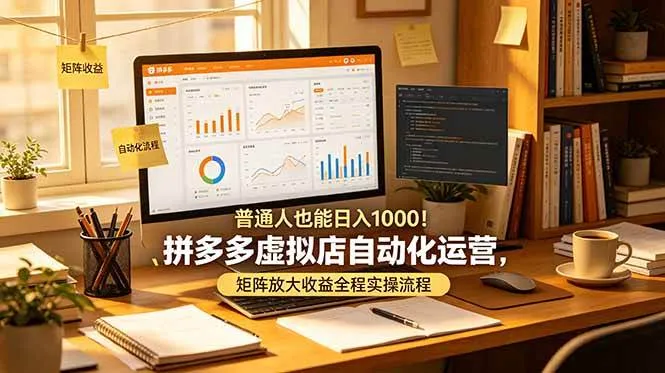 （19022期）普通人也能日入 1000！拼多多虚拟店自动化运营，矩阵放大收益全程实操流程-知云阁资源站
