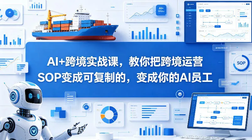 AI+跨境实战课,教你把跨境运营S0变成可复制的,变成你的AI员工-知云阁资源站