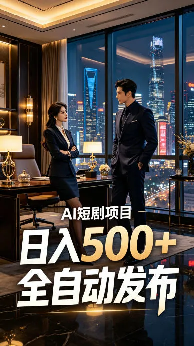 快手AI短剧自动发布，矩阵批量运营变现，轻资产副业项目，日入500+【揭秘】-知云阁资源站