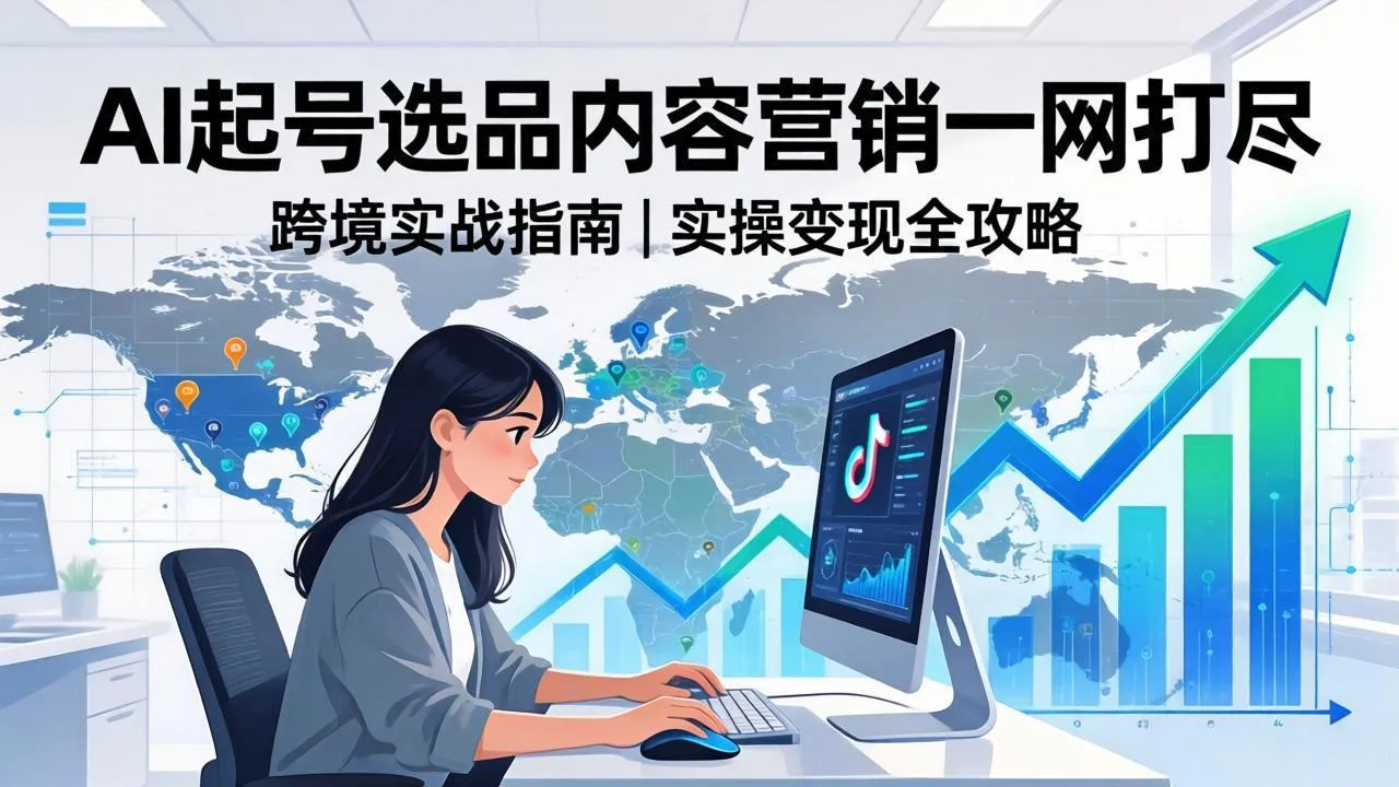2026 TikTok 跨境AI实操：从零基础到变现全流程，AI起号选品内容营销一网打尽-知云阁资源站