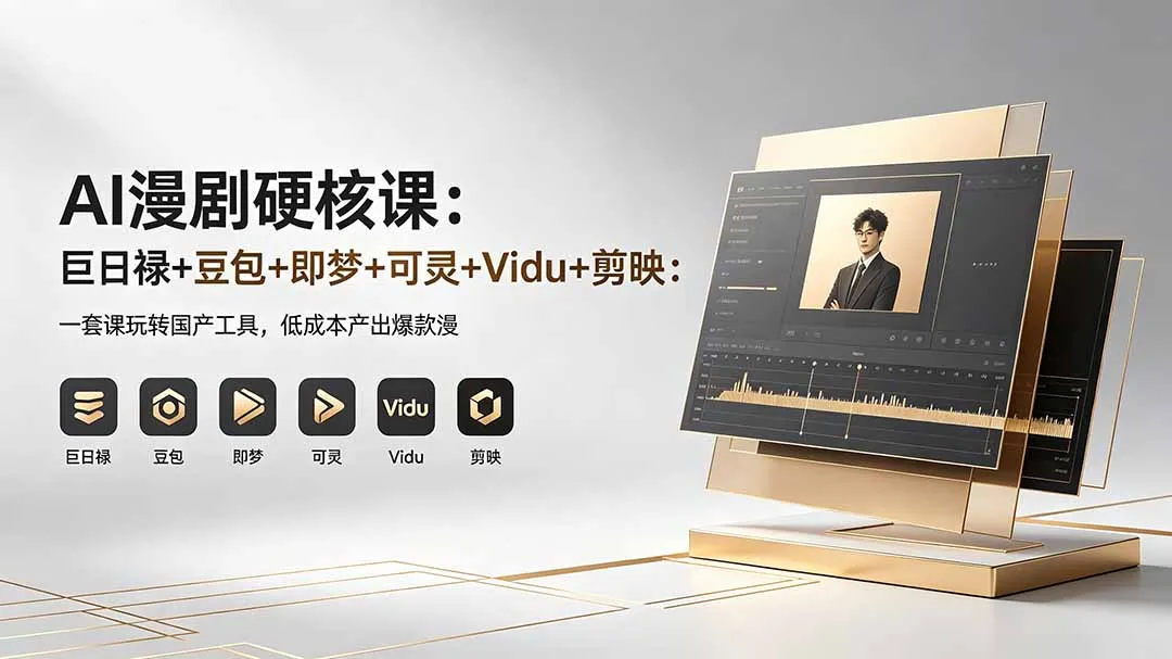 AI漫剧硬核课:巨日禄+豆包+即梦+可灵+Vidu+剪映:一套课玩转国产工具,低成本产出爆款漫剧 AI漫剧硬核课:巨日禄+豆包+即梦+可灵+Vidu+剪映:一套课玩转国产工具,低成本产出爆款漫剧