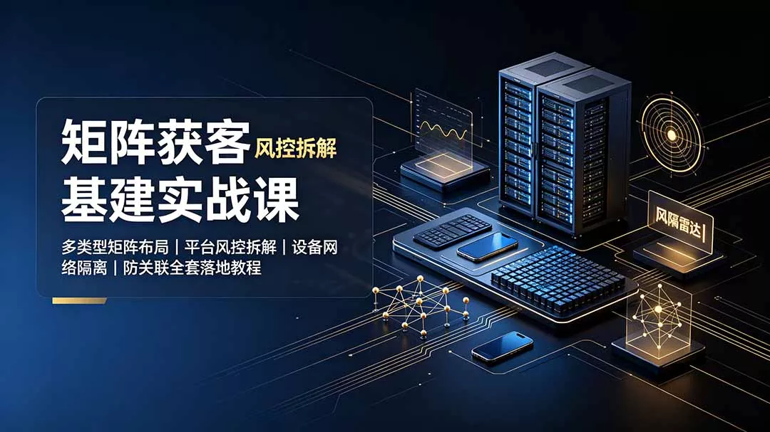 矩阵获客基建实战课:多类型矩阵布局|平台风控拆解|设备网络隔离|防关联全套落地教程-知云阁资源站