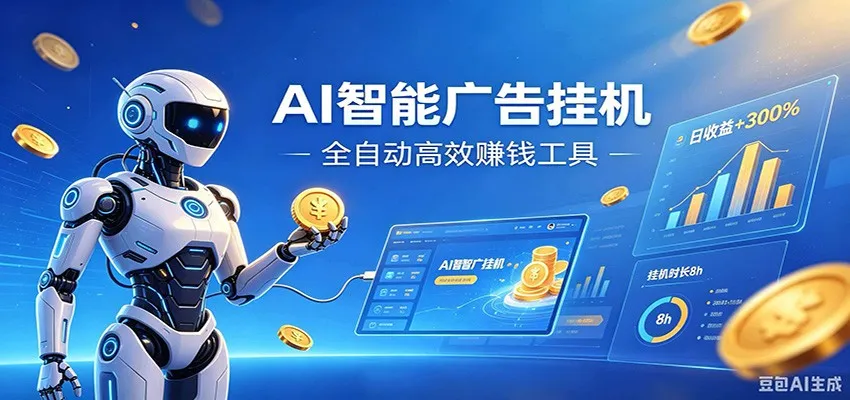 AI智能广告挂机，小白轻松上手，在家自动赚收益-知云阁资源站
