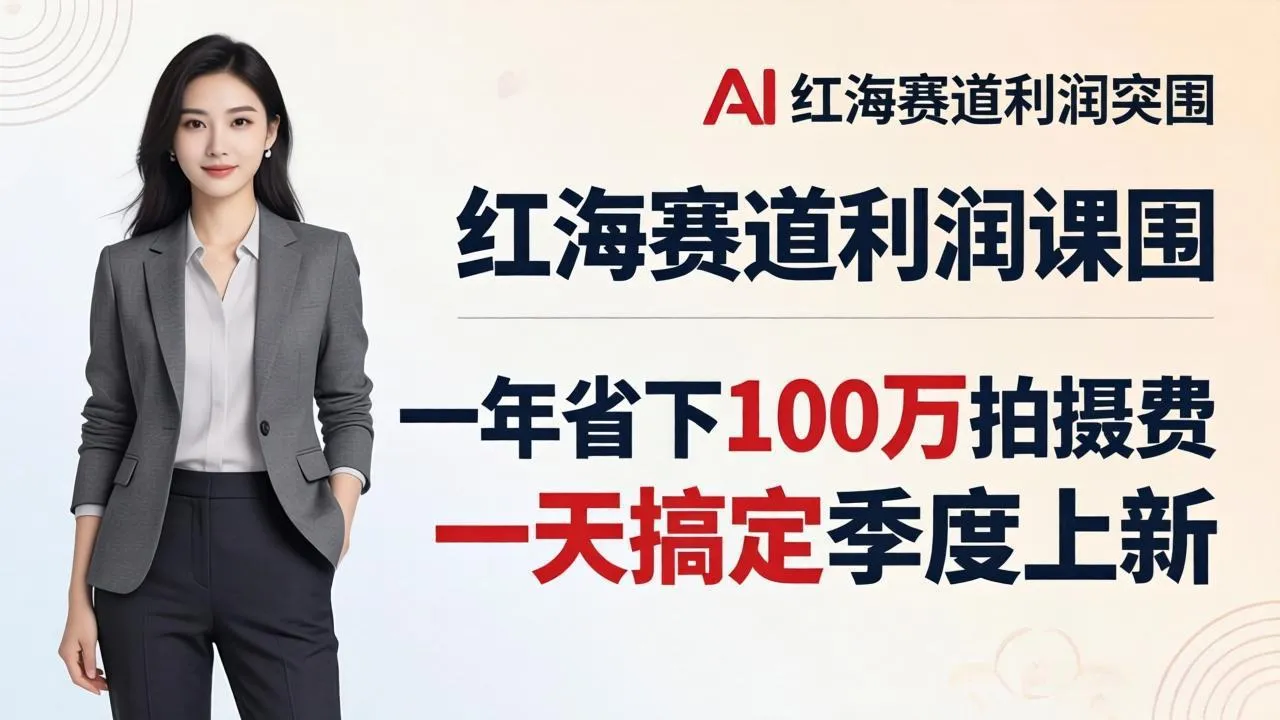 服装老板AI模特图课:一年省下100万拍摄费,一天搞定季度上新,红海赛道利润突围 服装老板AI模特图课:一年省下100万拍摄费,一天搞定季度上新,红海赛道利润突围