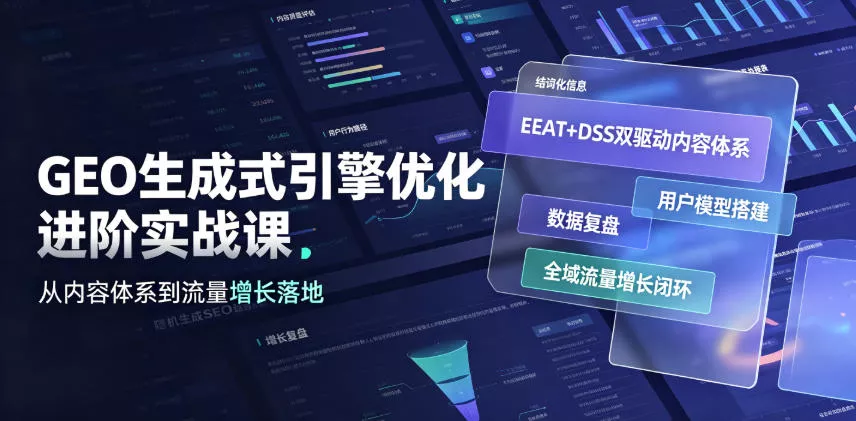 GEO生成式引擎优化进阶实战课|EEAT+DSS双驱动内容体系、用户模型搭建、数据复盘、全域流量增长闭环落地教程-知云阁资源站