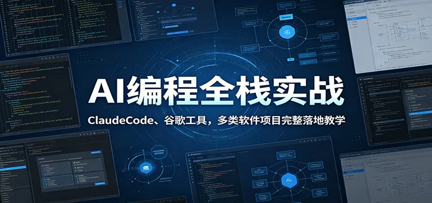 AI编程全栈实战:ClaudeCode、谷歌工具,多类软件项目完整落地教学-知云阁资源站