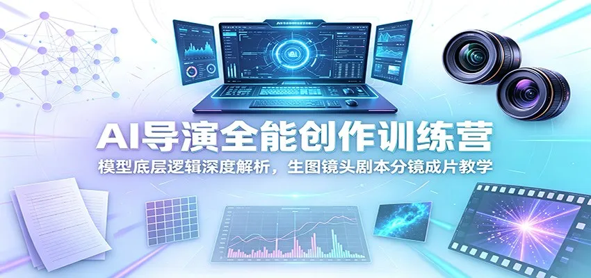 AI导演全能创作训练营:模型底层逻辑深度解析,生图镜头剧本分镜成片教学-知云阁资源站