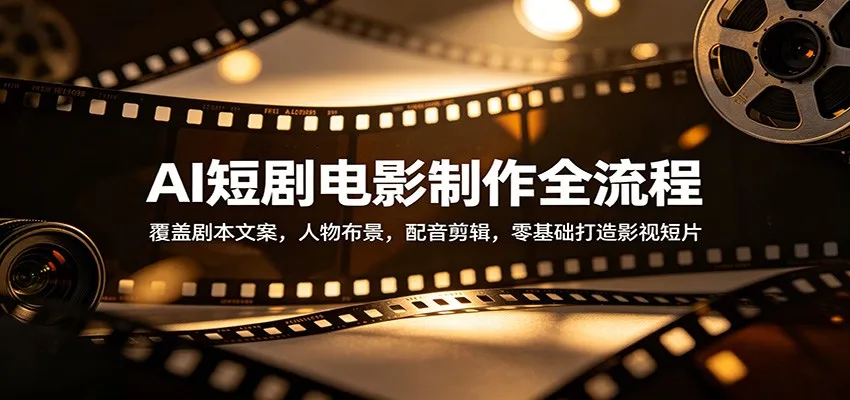 AI短剧电影制作全流程:覆盖剧本文案,人物布景,配音剪辑,零基础打造影视短片 AI短剧电影制作全流程:覆盖剧本文案,人物布景,配音剪辑,零基础打造影视短片