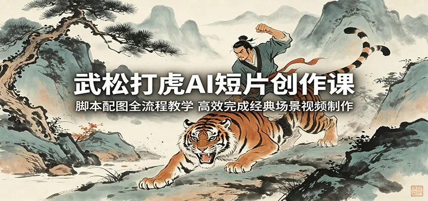 武松打虎AI短片创作课:脚本配图全流程教学,高效完成经典场景视频制作 武松打虎AI短片创作课:脚本配图全流程教学,高效完成经典场景视频制作