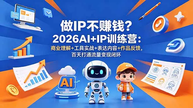 做IP不赚钱?2026AI+IP训练营:商业理解+工具实战+表达内容+作品反馈,百天打通流量变现闭环-知云阁资源站