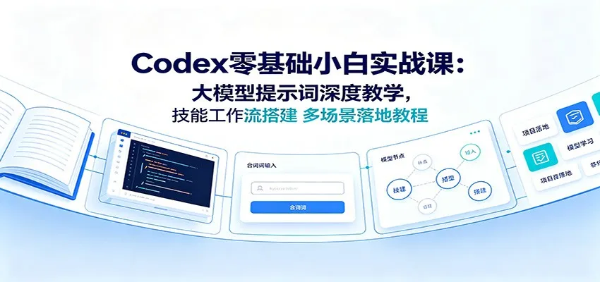 Codex零基础小白实战课:大模型提示词深度教学,技能工作流搭建多场景落地教程-知云阁资源站