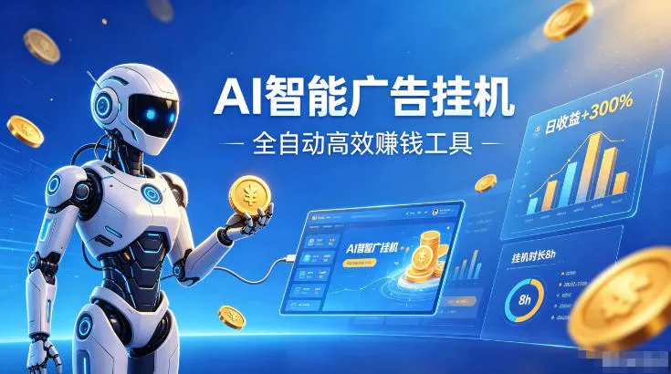 AI智能广告挂G,在家自动賺收益,全程无需人工操作、不用直播、不用拉人【揭秘】-知云阁资源站
