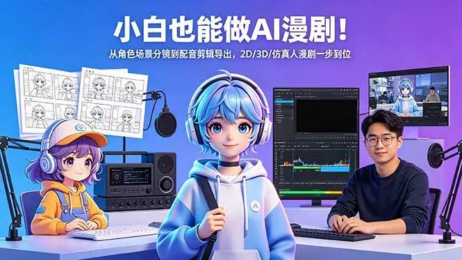 (18343期)小白也能做AI漫剧!从角色场景分镜到配音剪辑导出,2D/3D/仿真人漫剧一步到位 (18343期)小白也能做AI漫剧!从角色场景分镜到配音剪辑导出,2D/3D/仿真人漫剧一步到位