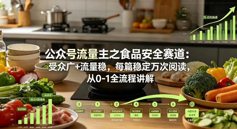 公众号流量主之食品安全赛道,受众广+流量稳,每篇作品稳定万次阅读,从0-1全流程讲解-知云阁资源站